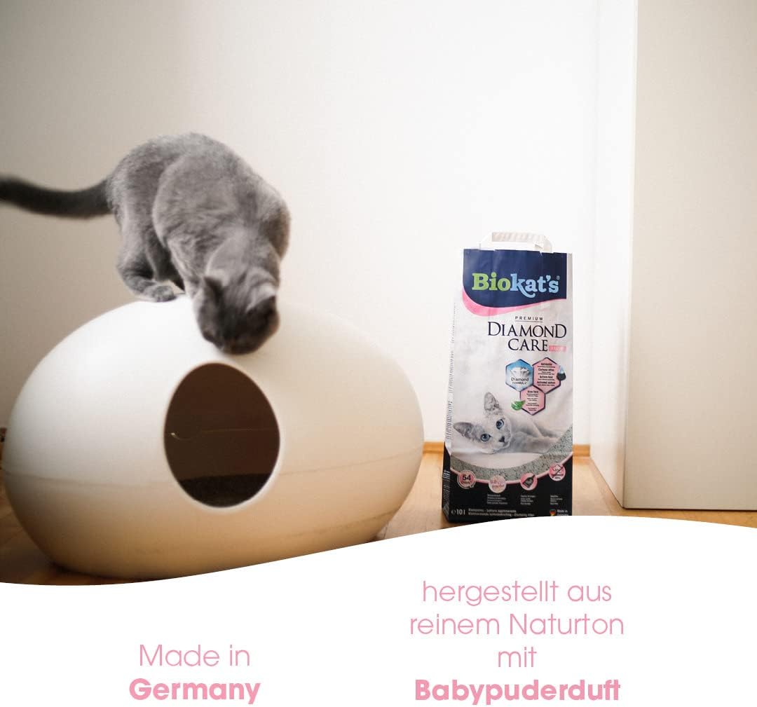 biokat's diamond care fresh katzenstreu mit babypuder duft feine klumpstreu aus bentonit mit aktivkohle und aloe vera 1 sack (1 x 10 l) biokat's diamond care fresh katzenstreu mit babypuder duft feine klumpstreu aus bentonit mit aktivkohle und aloe vera 1 sack (1 x 10 l)