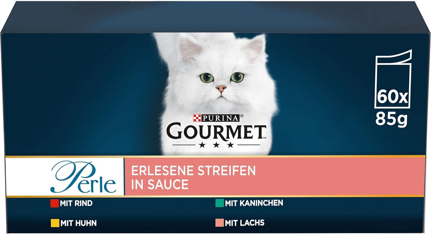 gourmet perle erlesene streifen katzenfutter nass, sorten mix, 60er pack (60 x 85g) gourmet perle erlesene streifen katzenfutter nass, sorten mix, 60er pack (60 x 85g)