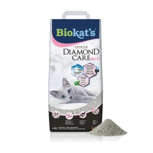 biokat's diamond care fresh katzenstreu mit babypuder duft feine klumpstreu aus bentonit mit aktivkohle und aloe vera 1 sack (1 x 10 l)