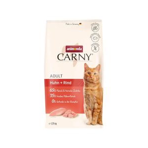 Home animonda carny katzen trockenfutter huhn und rind (1 x 1,75 kg), trockenfutter für ausgewachsene katzen ohne zucker und getreide, mit frischem hühnerfleisch und rinderprotein