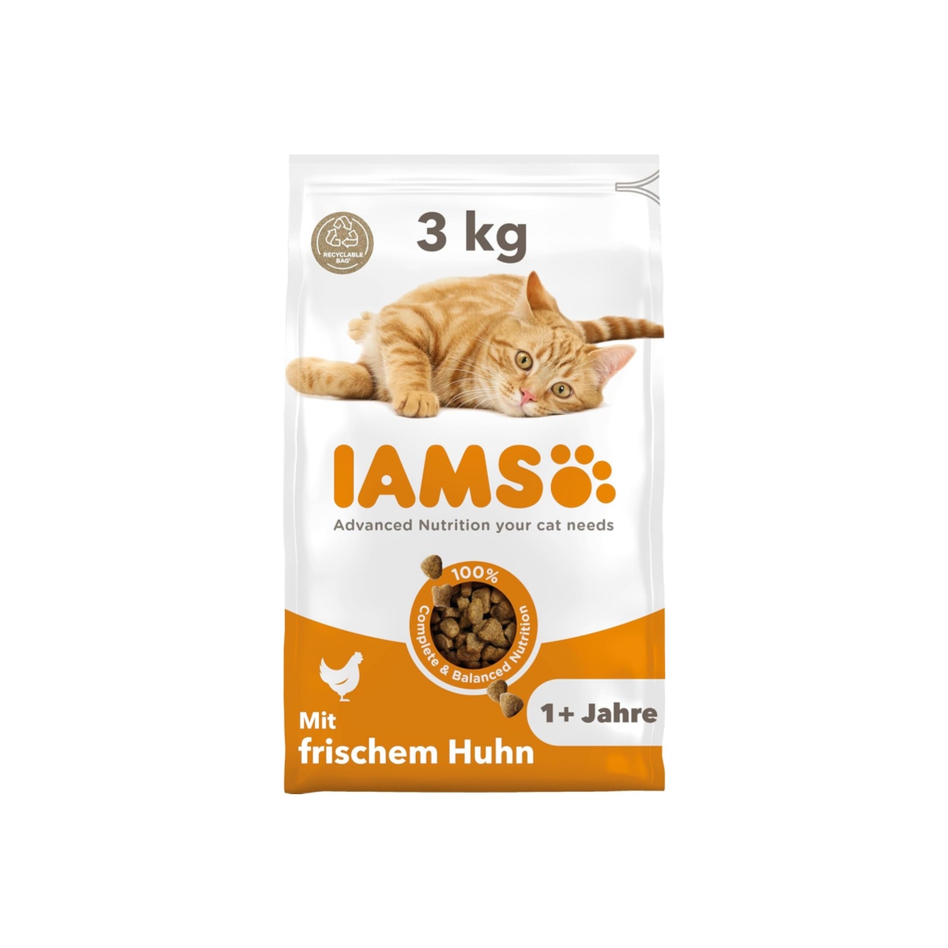 iams katzenfutter trocken mit huhn trockenfutter für katzen im alter von 1 6 jahren, 3 kg iams katzenfutter trocken mit huhn trockenfutter für katzen im alter von 1 6 jahren, 3 kg