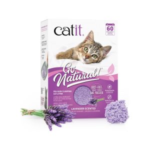 catit go natural!, klumpende katzenstreu, aus erbsenhülsen, mit lavendelduft, 2 x 2.8 kg (5.6kg)