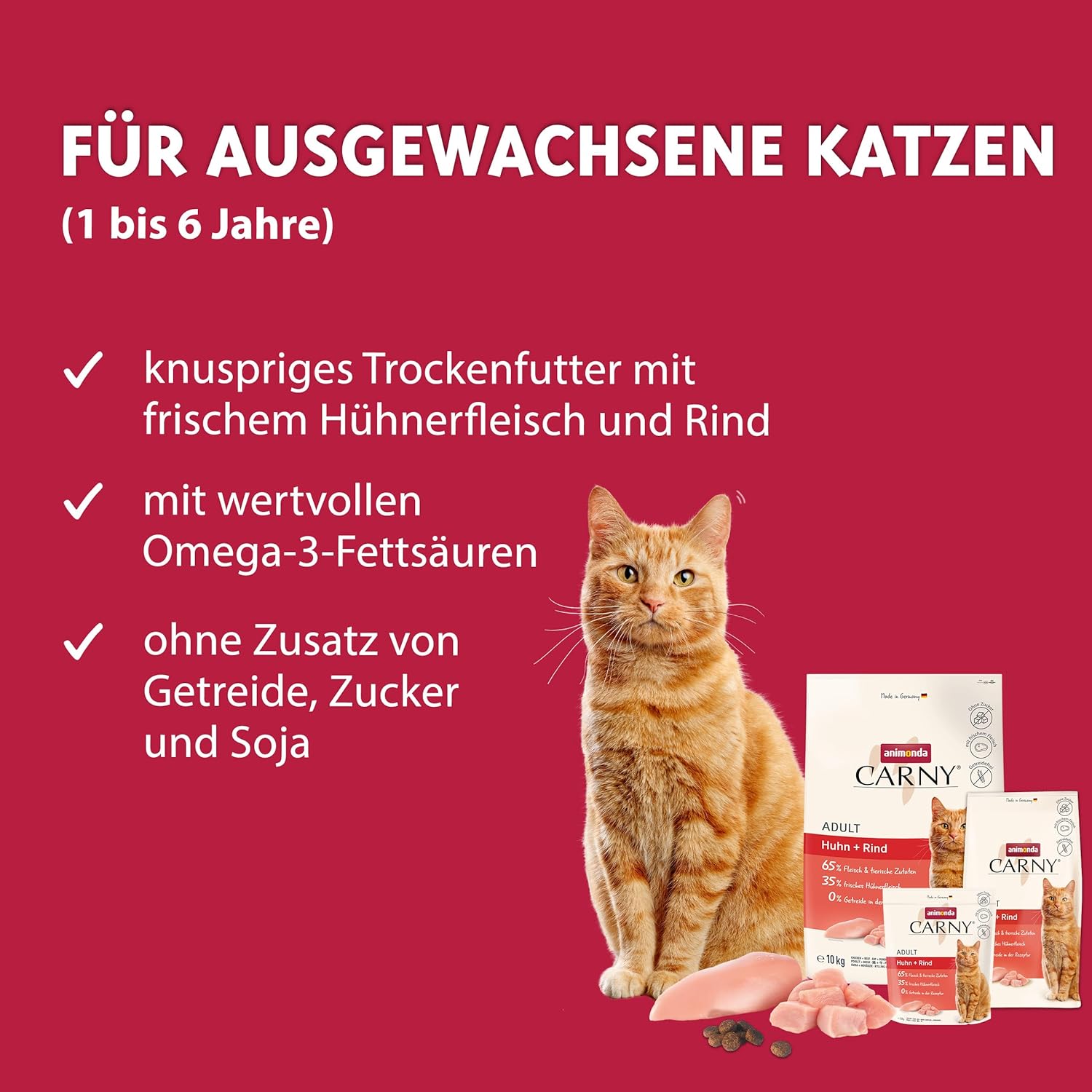 animonda carny katzen trockenfutter huhn und rind (1 x 1,75 kg), trockenfutter für ausgewachsene katzen ohne zucker und getreide, mit frischem hühnerfleisch und rinderprotein animonda carny katzen trockenfutter huhn und rind (1 x 1,75 kg), trockenfutter für ausgewachsene katzen ohne zucker und getreide, mit frischem hühnerfleisch und rinderprotein